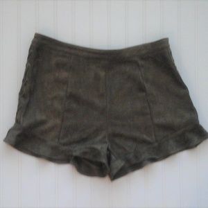 "NWOT" Olive Suede Lace Up Shorts